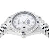 Image 9 : Rolex Mens Stainless Steel MOP Roman 36MM Diamond & Sapphire Datejust Wristwatch