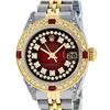 Image 1 : Rolex Ladies 2 Tone Red Vignette String Diamond Lugs & Ruby Datejust Wriswatch