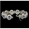 Image 3 : 14KT White Gold 11.11 ctw Tanzanite and Diamond Bracelet