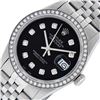 Image 2 : Rolex Mens Stainless Steel Black Diamond 36MM Datejust Wristwatch