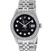 Image 3 : Rolex Mens Stainless Steel Black Diamond 36MM Datejust Wristwatch