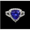 Image 2 : 14KT White Gold 5.22 ctw Tanzanite and Diamond Ring