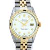 Image 1 : Rolex Mens 2 Tone White Diamond & Sapphire 36 Datejust Wristwatch