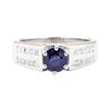 Image 2 : 1.86 ctw Sapphire And Diamond Ring - 14KT White Gold
