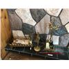 Image 4 : Brass Fireplace Accessories including  Irons, Firewood Rack, Lighter, Bellow & Warming Pan