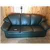 Image 1 : Leather Hunter Green Couch & Love-seat (Like New)
