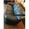 Image 2 : Leather Hunter Green Couch & Love-seat (Like New)