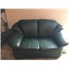 Image 3 : Leather Hunter Green Couch & Love-seat (Like New)