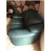 Image 4 : Leather Hunter Green Couch & Love-seat (Like New)