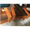 Image 4 : Mid Century Modern Wood & Glass Coffee Table & 2 End Tables
