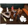 Image 3 : Assorted Animal Figurines, Blue Mountain Pottery Crane, Wood Cattle Sculpture, Mid Century Modern As
