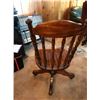 Image 3 : Ornate Wood Desk Chair w Castors