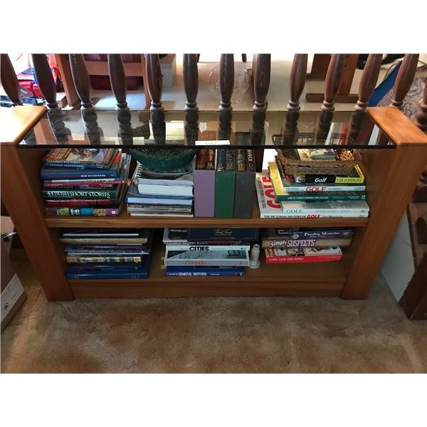 Mid Century Modern Table, various books, games & baskets