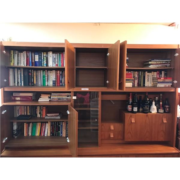 Beautiful Large Wood Cabinet & various Books