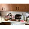 Image 1 : Corning Ware & Tannex Casserole Dishes, Timer, various Knives, Cheese Grater/Board, Cups, Hot Rock W
