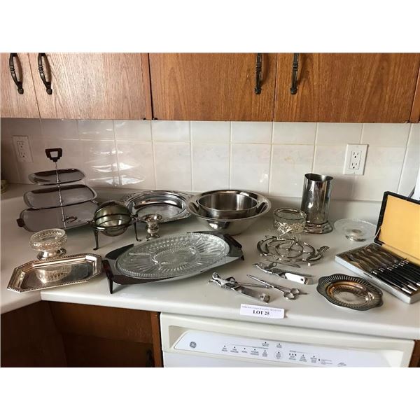 Japanese 6 Piece Knife Set, various Bowls, Pickle Dishes, Can Openers, Coasters, 3 Tier Cake Plate, 