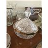 Image 4 : Crystal Decanter & Pitcher, various Bowls, Vases, Candy Dish, Candle Holders (Chipped), & Glasses