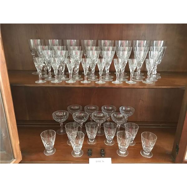 Large assortment of Crystal Wine, Aperitif, Martini Glasses