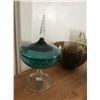 Image 4 : Godinger Glass Mantle Clock, Crystal Serving Dishes, Vintage Teal Candy Dish & Assorted Glass Bowls