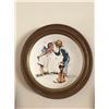 Image 4 : 5 Norman Rockwell Framed Plates & 1 Norman Rockwell Wood Framed Clock