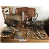 Image 1 : Large Selection of Silverware (Silver Plate)  including Trays, Serving Dishes, Spoons, Tongs etc