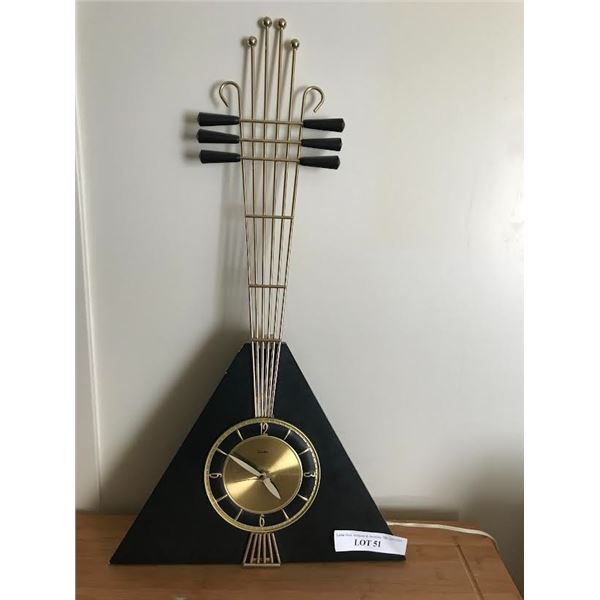 Mid Century Modern Guitar Wall Clock