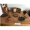Image 1 : Beer Stein, Quartz Clock & Thermometer, Mountain Ram on Rock, Candle Holder, Trivet, Small Shoe Déco