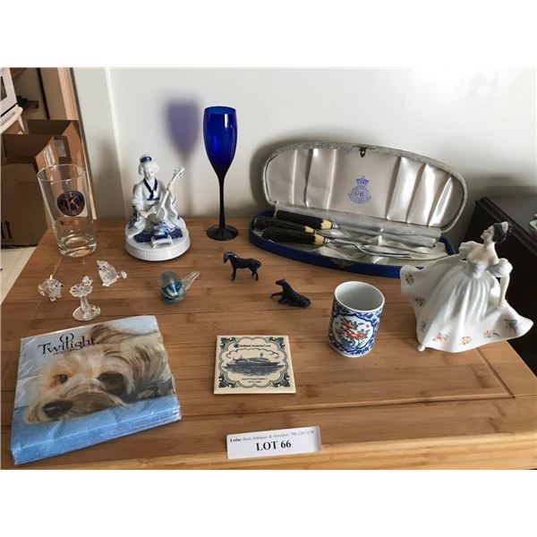 Superior Stainless Steel Carving Set, Royal Doulton Kate Porcelain Figurine, Japanese Porcelain Musi