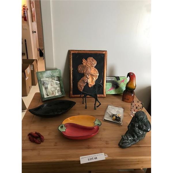 The Wolf Sculptures Woman & Baby, Wine Bottle Stopper/Charms, Metal Wall Art, Pocket File, Wood Parr