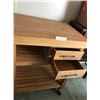 Image 2 : 2 Drawer Wood Butcher Block Table