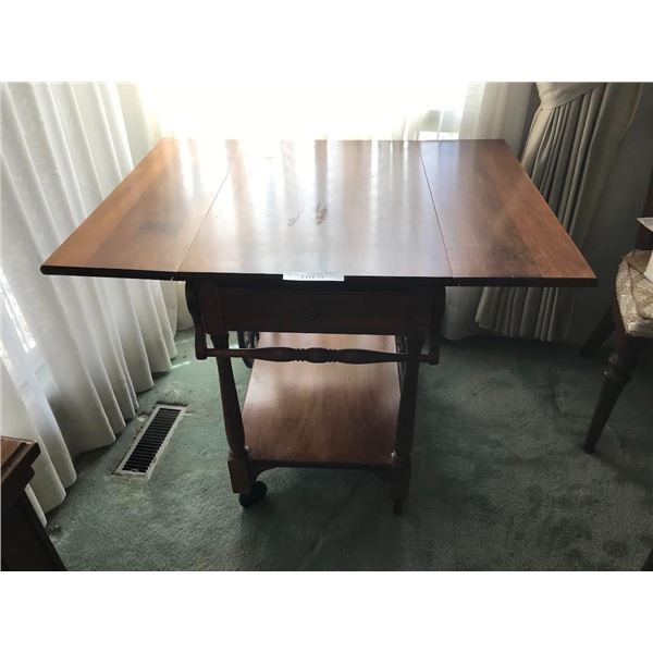 Wood Drop Leaf Trolley Cart