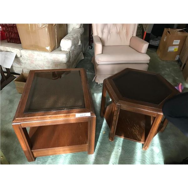 Mid Century Modern Hexagonal & Rectangular Side Tables