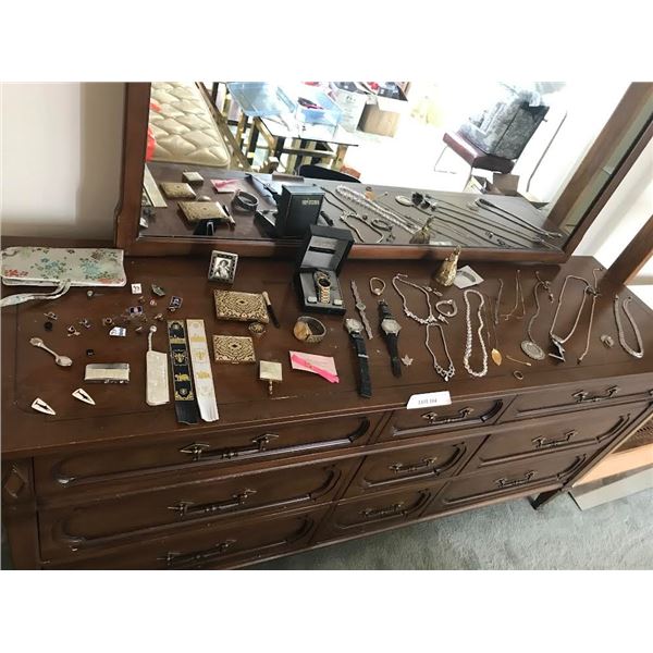 Vintage Powder Compact, Ashtray, Cigarette Case, Pill Cases, Brass Ornament, Mother of Pearl lighter