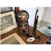 Image 4 : Vintage Hunting Pictures, Osaka Expo 70"s Banner, Japanese Mirror w Stand, Wood Carving, Scorpion Bo