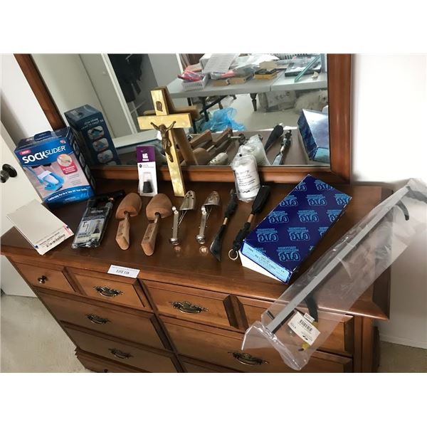 Adjustable Folding Cane, Sock Slider, Abdominal Binder Men's Elastic Binder, 4 Shoe Molds, Cane Tips