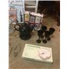 Image 4 : Starfrit Gourmet decorating kit, Brabantia 6 spice rack, cookie jar, Black teapot with warmer, 4 gla