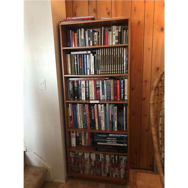 Bookcase w Huge Asst of Books incl WWI, WWII & History