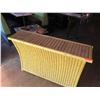 Image 2 : Metal Bamboo-Style Bar Entry Table w/ 2 Rear Shelves