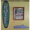 Image 1 : Qty 3 Wall Art: 'Surfside Hotel South Beach FL', Framed Flamingos & Diamond Head