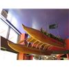 Image 2 : Decorative Replica Carved Solid Wood Double-Hulled Canoe w/ Sail, Approx. 8.5 Ft. Long
