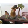 Image 2 : Wooden Shelf w/ Artificial Flowers, Multiple Dancers & Musician Figurines, etc