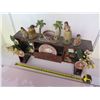 Image 8 : Wooden Shelf w/ Artificial Flowers, Multiple Dancers & Musician Figurines, etc