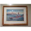 Image 2 : Qty 3 Wall Artworks: 'Waikiki' & Flamingos Framed Art & Cheeseburger Promo