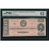 Image 1 : 1864 $2 T-70 Confederate PMG 62EPQ