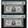 1934A $500 Chicago FRN PMG 63EPQ Consecutive Pair