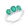 Image 2 : 14KT White Gold 1.85ctw Emerald and Diamond Ring