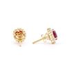Image 2 : 14KT Yellow Gold 2.05ctw Ruby and Diamond Earrings