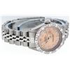 Image 3 : Rolex Ladies 26 Stainless Steel Salmon Pyramid Diamond Oyster Perpetual Datejust