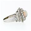 Image 6 : Vintage 14k Gold 7.50 ctw Round Cabochon Opal & Diamond Cocktail Statement Ring