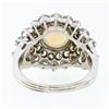Image 7 : Vintage 14k Gold 7.50 ctw Round Cabochon Opal & Diamond Cocktail Statement Ring